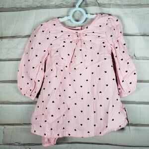 NWT Girls Cat & Jack Baby size 12 month Pink Heart Dress with Bloomers